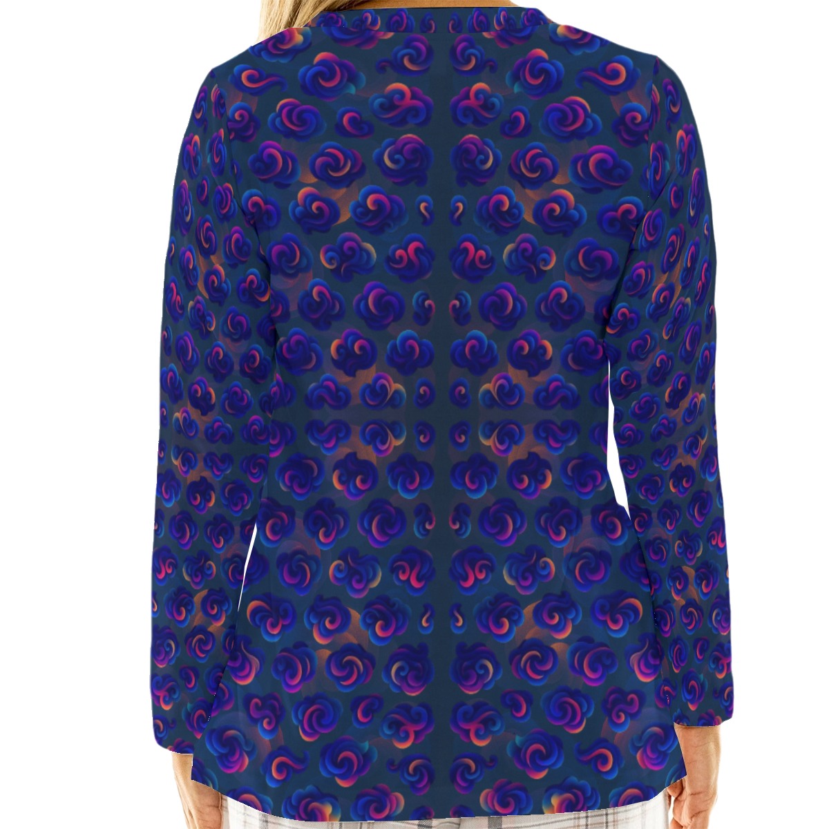 Women's Loose V-Neck T-Shirt With Long Sleeve