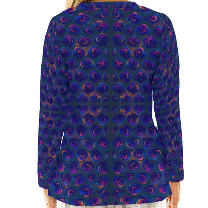 Women's Loose V-Neck T-Shirt With Long Sleeve