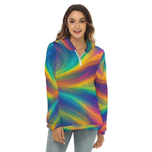 Women's Borg Fleece Hoodie With Half Zip