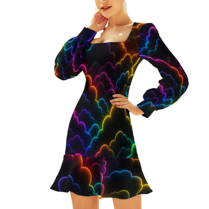 Women's Ruffle Hem Skinny Dress