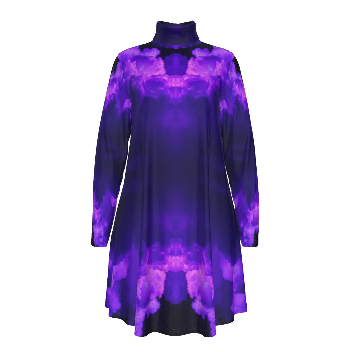 Women's High Neck Dress With Long Sleeve