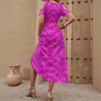 Women's V-neck Off-shoulder Dress