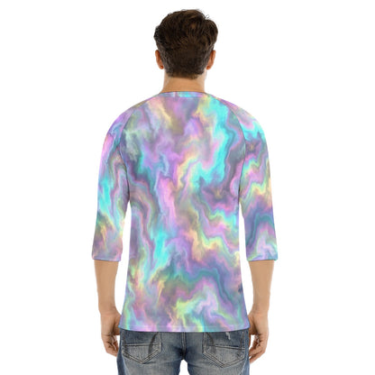 Men's Bracelet Sleeve T-shirt With Button Closure - view 4