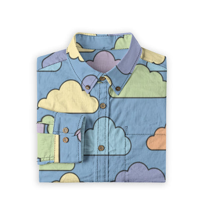 Men's Casual Lapel Long Sleeve Shirt|125GSM Cotton