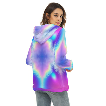 Women's Borg Fleece Hoodie With Half Zip