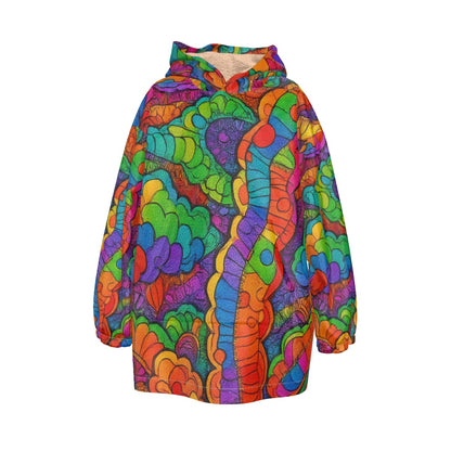 Unisex Kid's Sherpa Fleece Hoodie Blanket