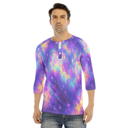Men's Bracelet Sleeve T-shirt With Button Closure - view 1