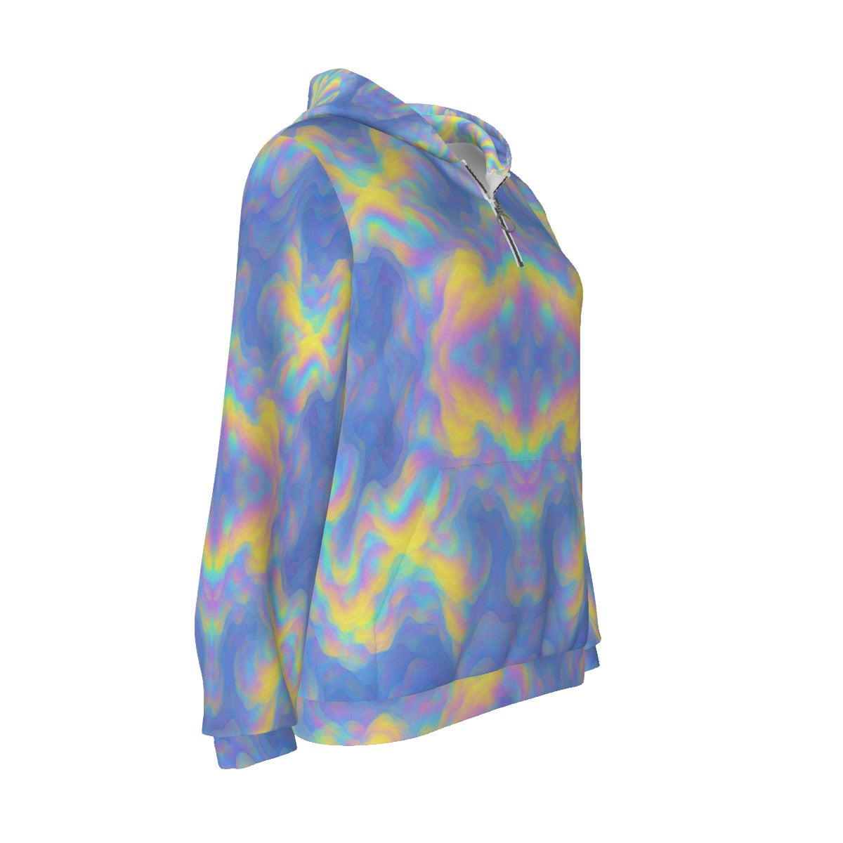 Women's Borg Fleece Hoodie With Half Zip