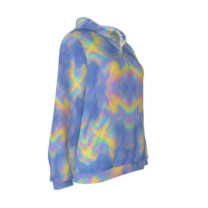 Women's Borg Fleece Hoodie With Half Zip