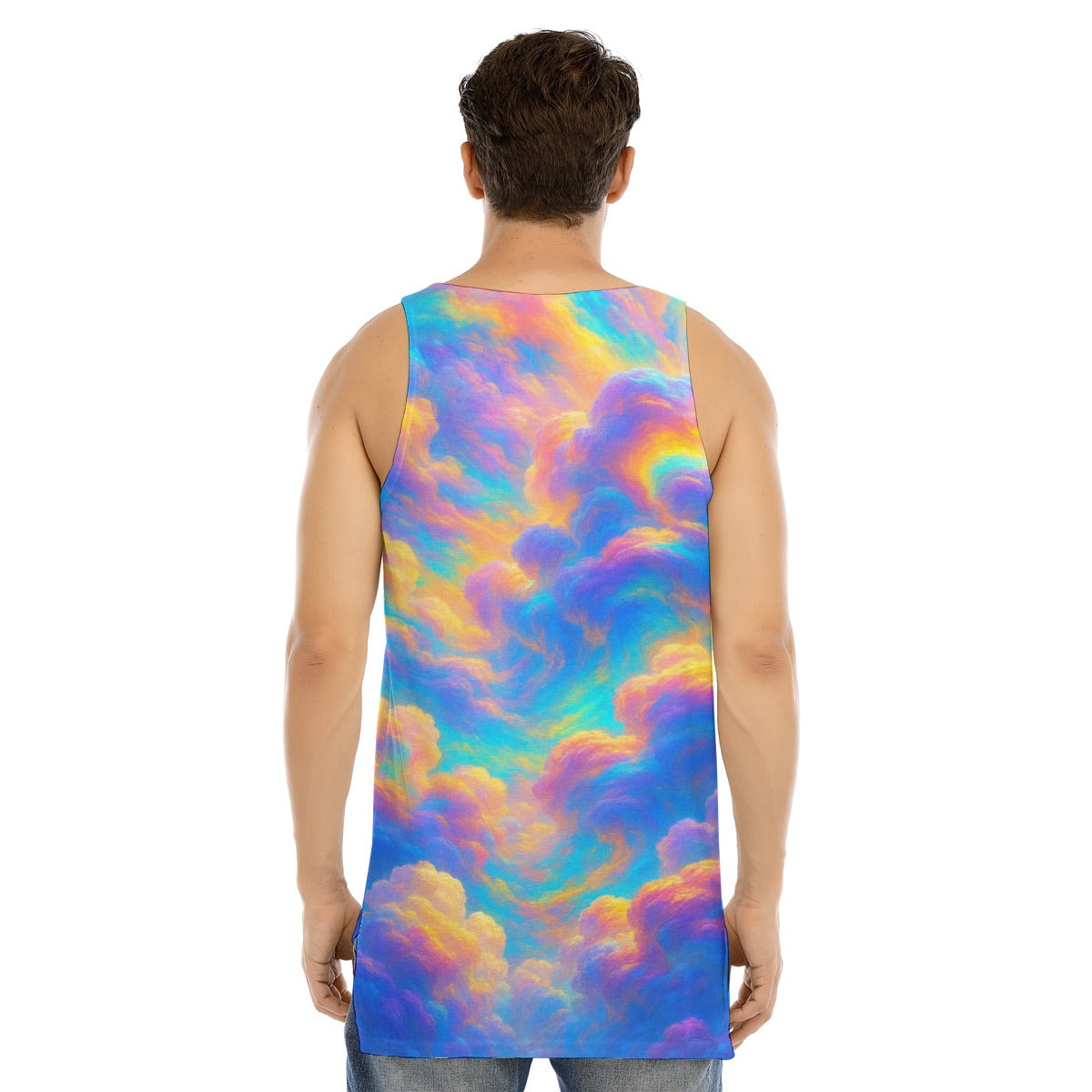 Men's Curved Hem Long Tank Top