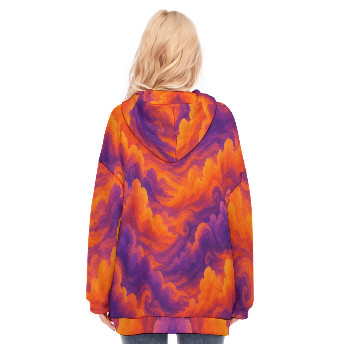 Women's Long Hoodie With Zipper Closure
