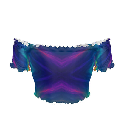 Women's One-shoulder Off-the-navel Short Sleeve T-shirt