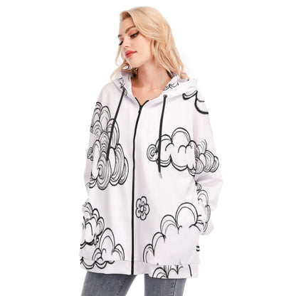 Women's Long Hoodie With Zipper Closure