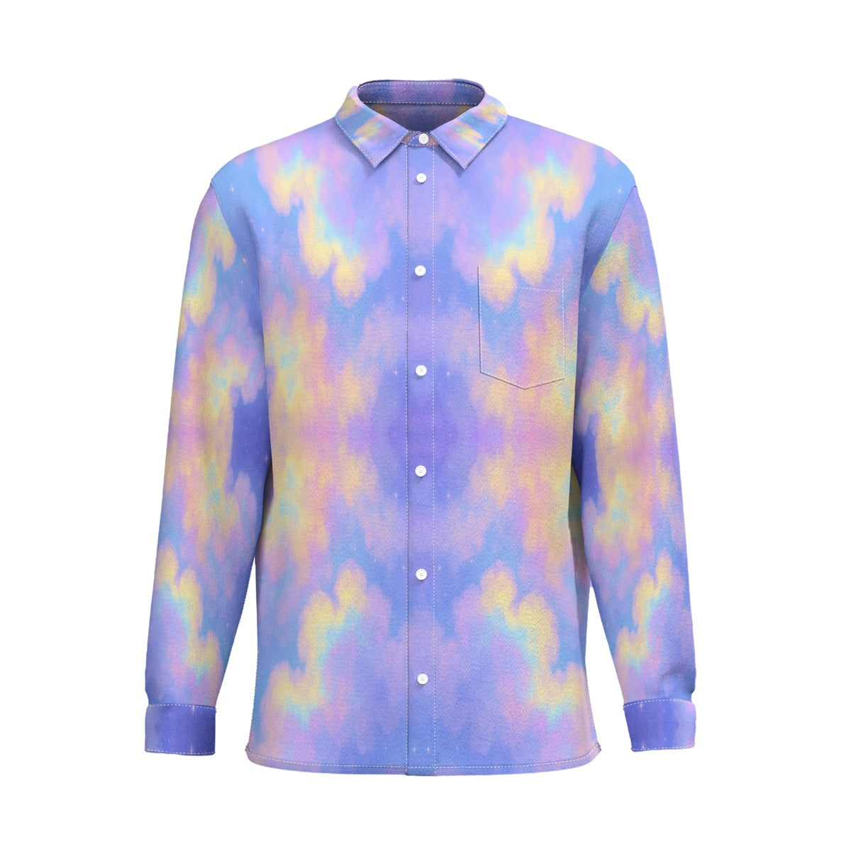 Men's Business Lapel Long Sleeve Shirt With Pocket|110GSM Imitation Flax