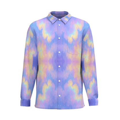 Men's Business Lapel Long Sleeve Shirt With Pocket|110GSM Imitation Flax