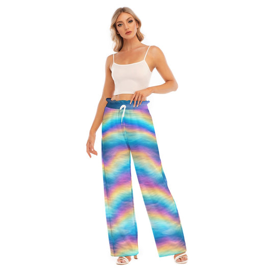 Women's Waist Fungus Edge Wide-leg Pants