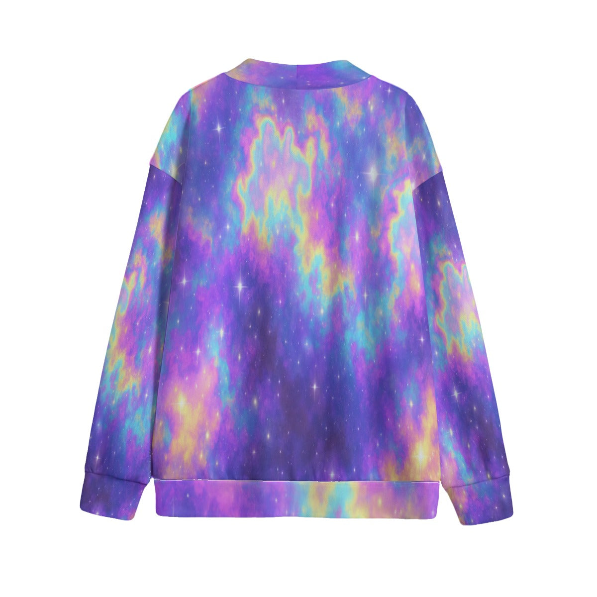 Unisex V-neck Knitted Fleece Cardigan With Button Closure