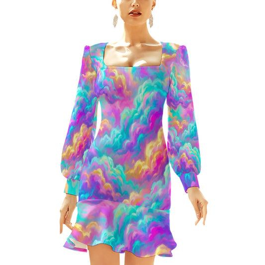 Women's Ruffle Hem Skinny Dress