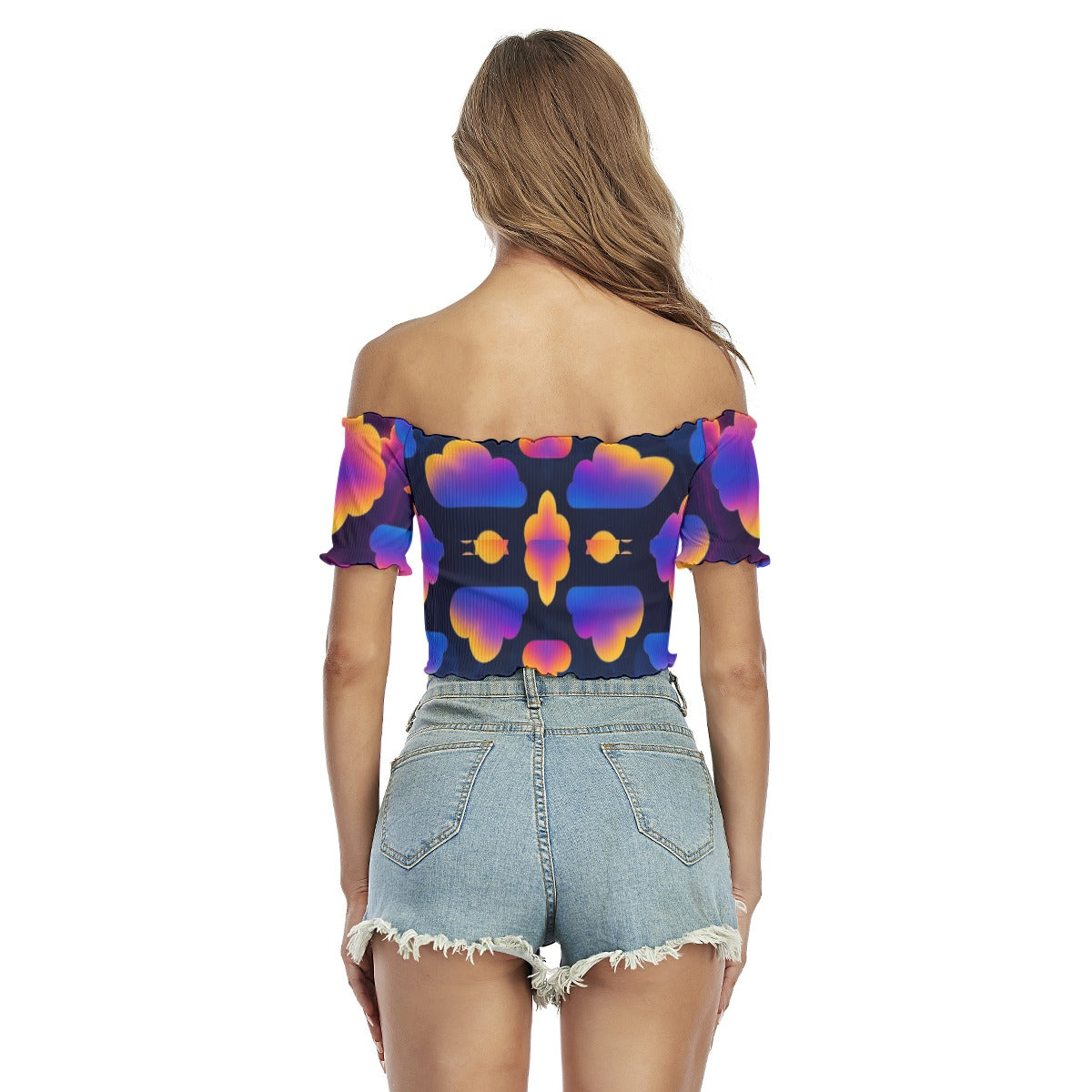 Women's One-shoulder Off-the-navel Short Sleeve T-shirt