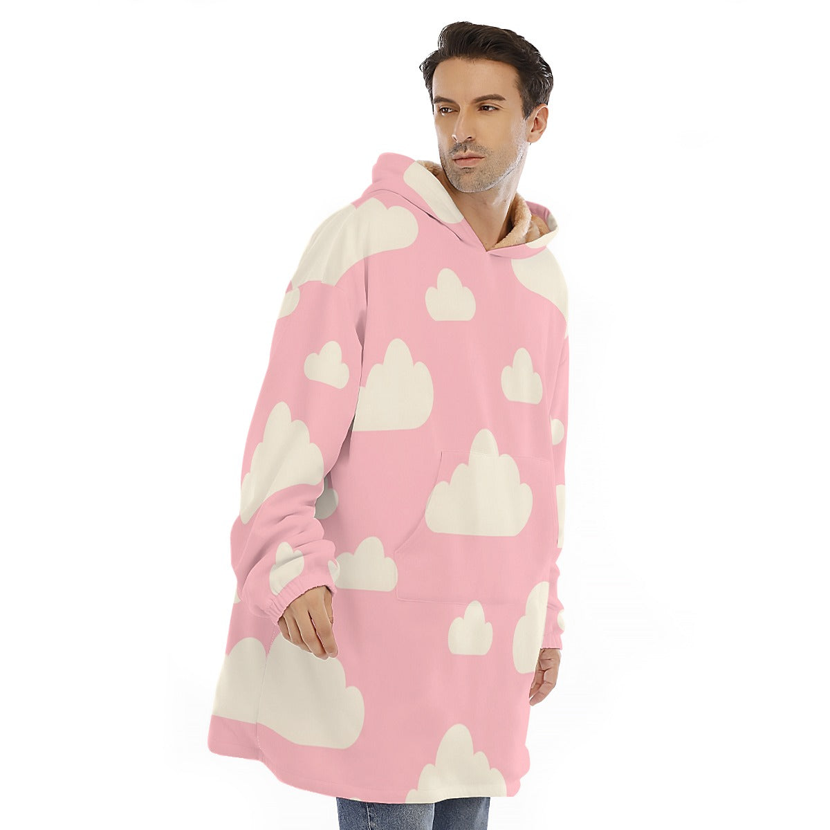 Unisex Sherpa Fleece Hoodie Blanket