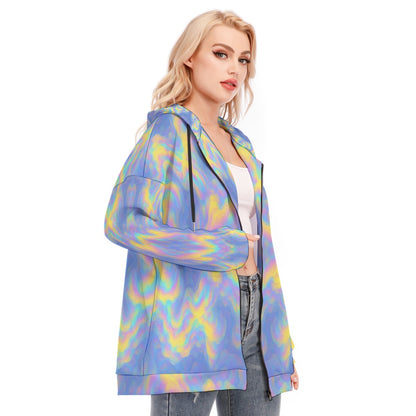 Women's Long Hoodie With Zipper Closure
