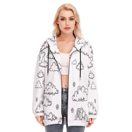 Women's Long Hoodie With Zipper Closure