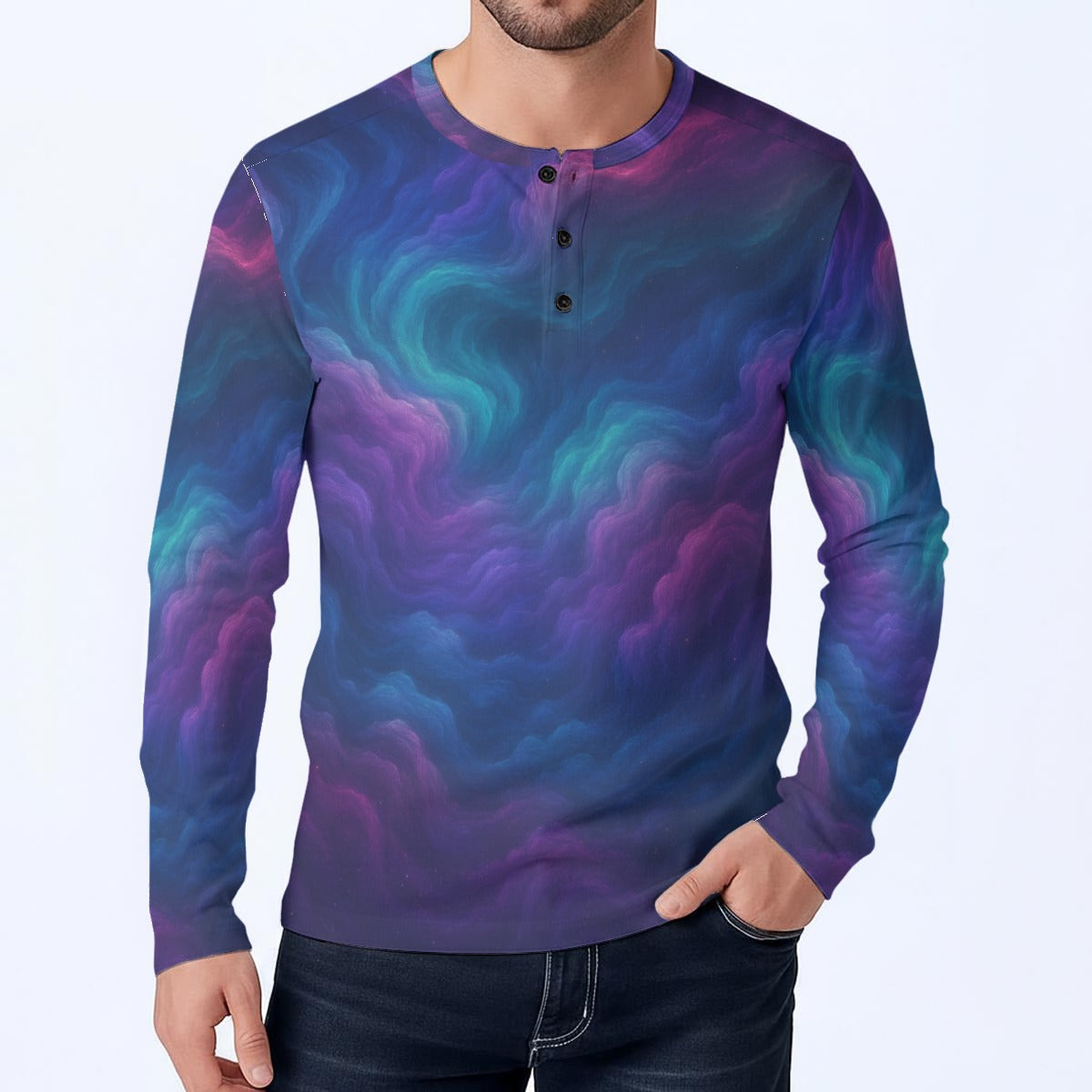 Men's Classic Long-Sleeve Henley Shirt