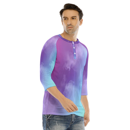 Men's Bracelet Sleeve T-shirt With Button Closure - view 2