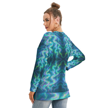Women's Side Split O-neck Sweatshirt