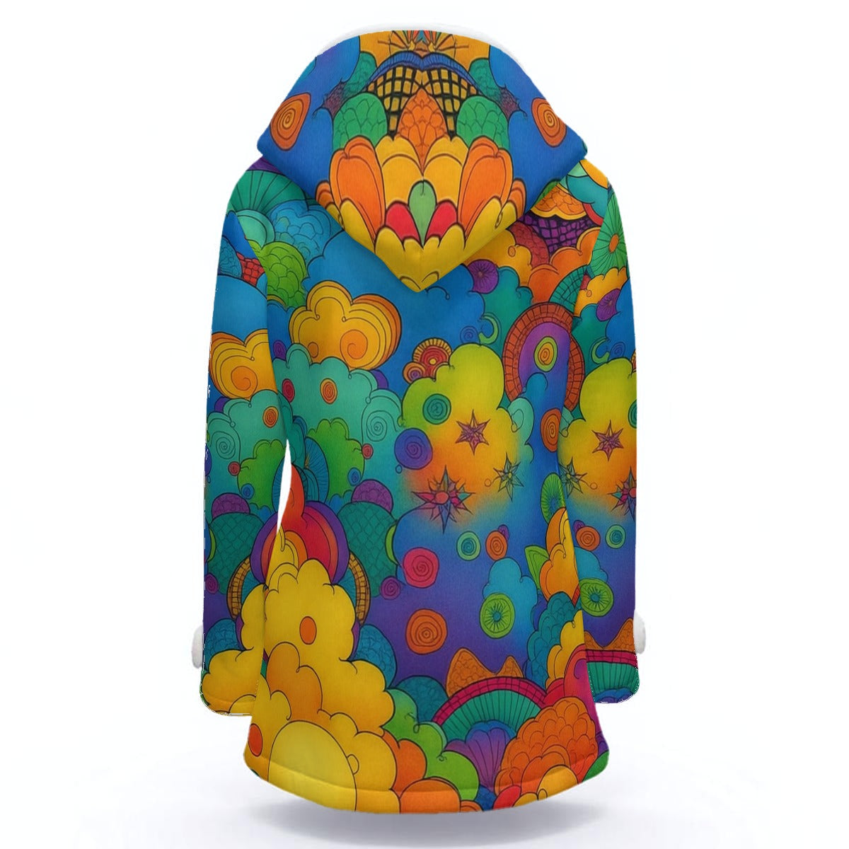 Women's Hooded Double-Breasted Winter Coat With Fleece