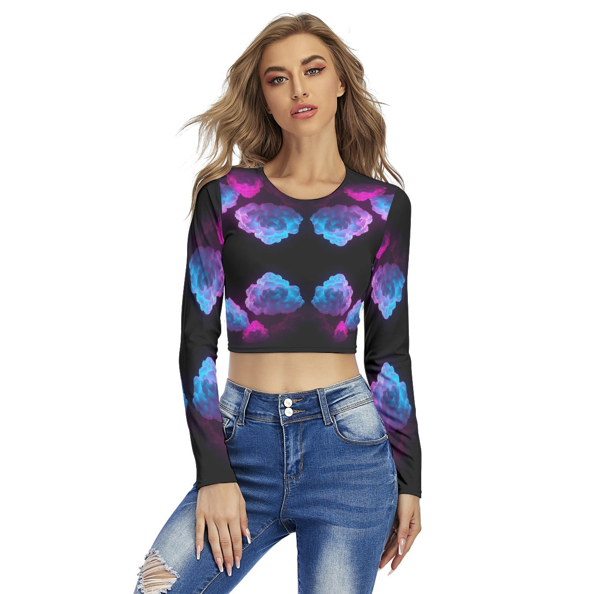 Women's Round Neck Crop Top T-Shirt