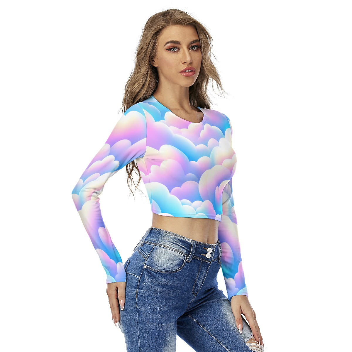 Women's Round Neck Crop Top T-Shirt