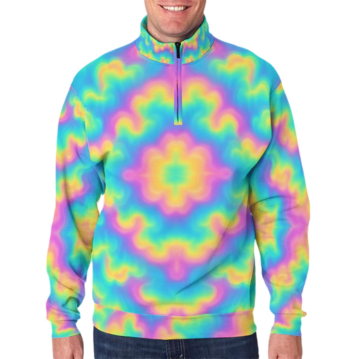 Men's Hidden Half-Zip Placket Hoodie