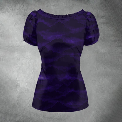 Women's Puff Sleeve Pleated Shirt