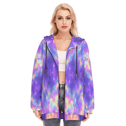 Women's Long Hoodie With Zipper Closure