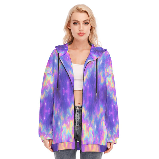 Women's Long Hoodie With Zipper Closure