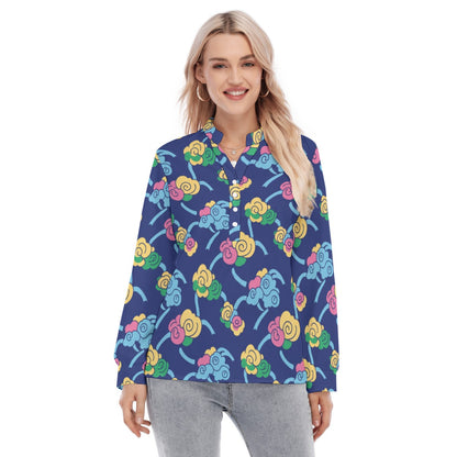 Women's Long Sleeve Blouse With Button Closure