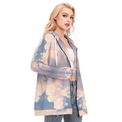 Women's Long Hoodie With Zipper Closure