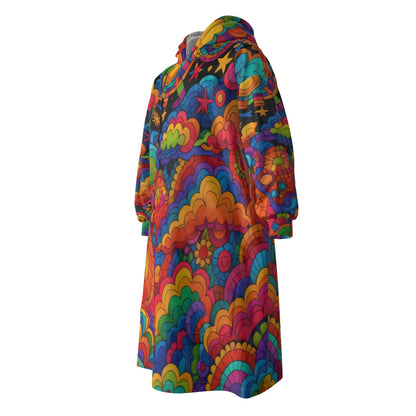 Unisex Kid's Sherpa Fleece Mid-Length Hoodie Blanket