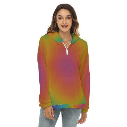 Women's Borg Fleece Hoodie With Half Zip