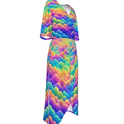 Women's Short Sleeve V-neck Dress