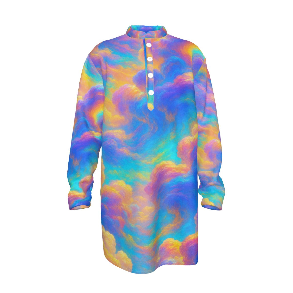 Men's Stand-up Collar Long Shirt