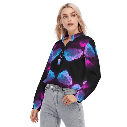 Women's Long Sleeve Blouse With Button Closure