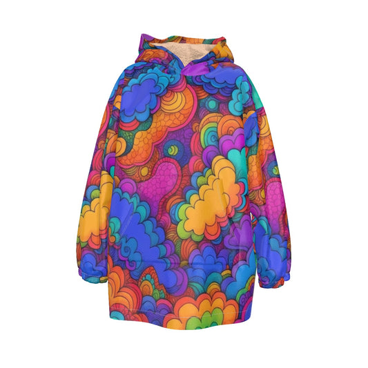 Unisex Kid's Sherpa Fleece Hoodie Blanket