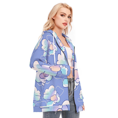 Women's Long Hoodie With Zipper Closure