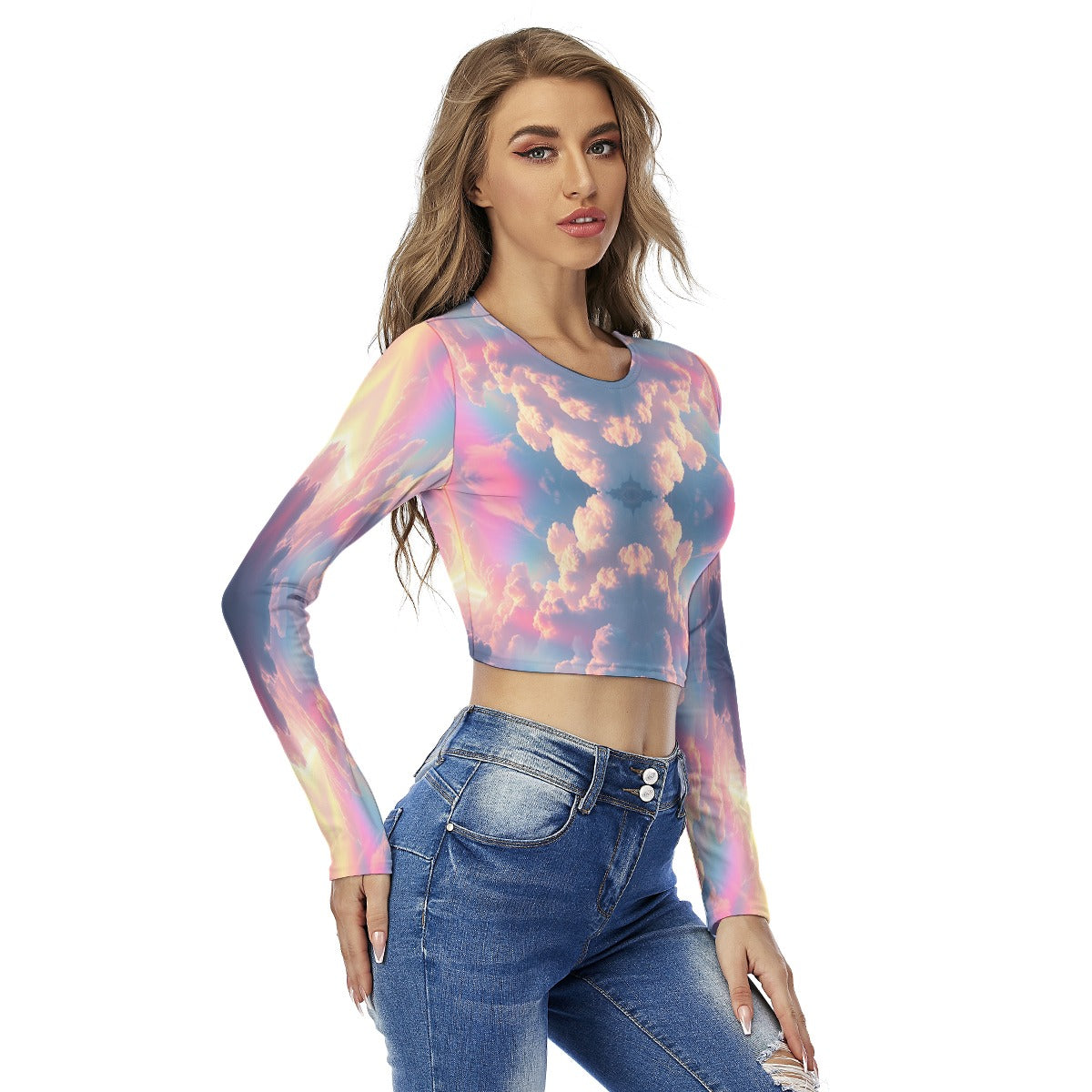 Women's Round Neck Crop Top T-Shirt