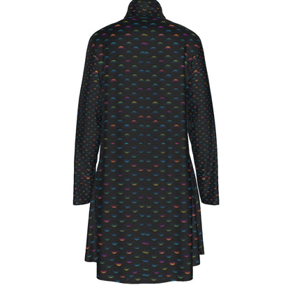 Women's High Neck Dress With Long Sleeve