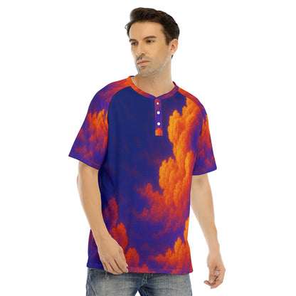 Men's Raglan Sleeve T-shirt With Button Closure