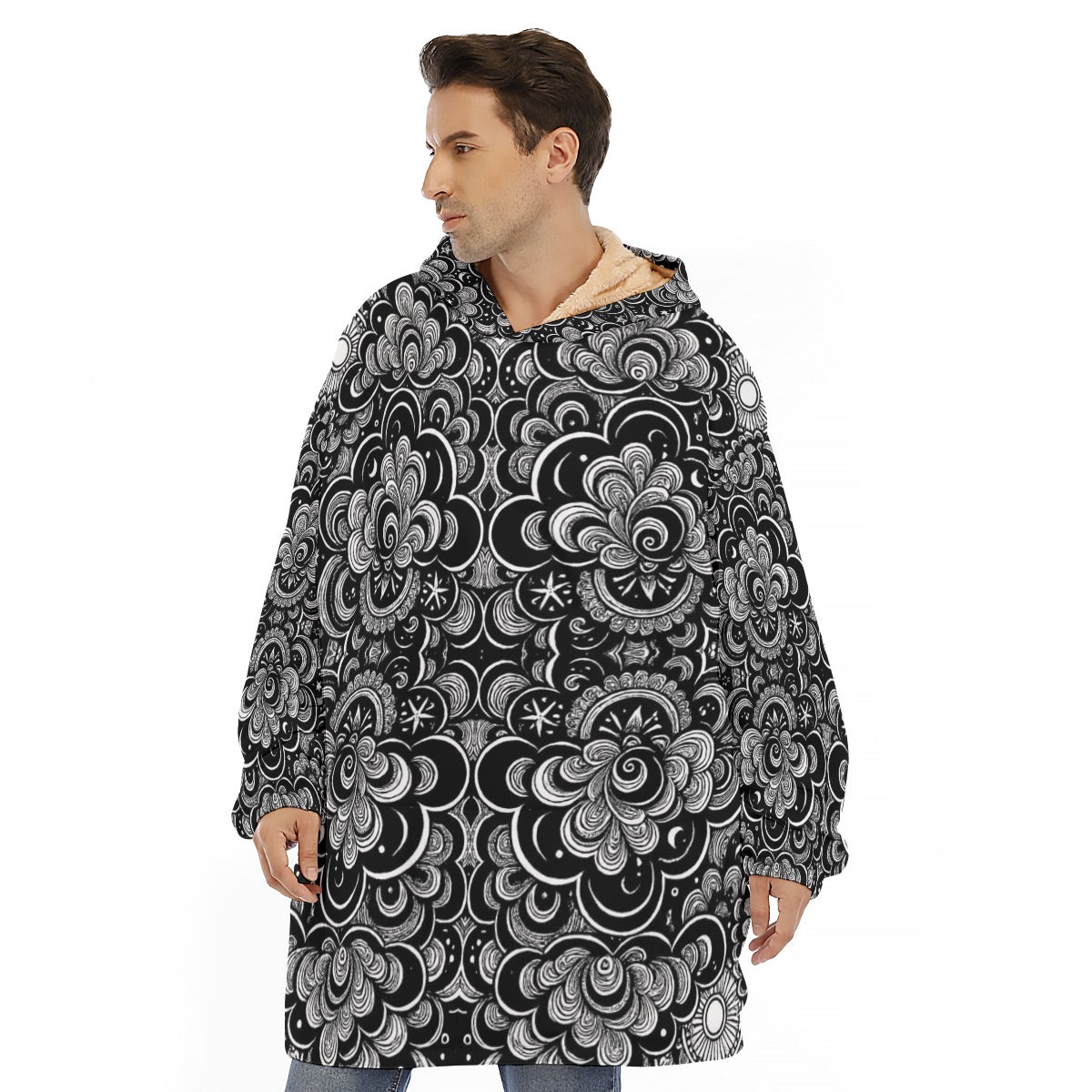 Unisex Sherpa Fleece Hoodie Blanket