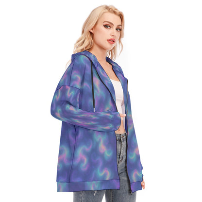 Women's Long Hoodie With Zipper Closure